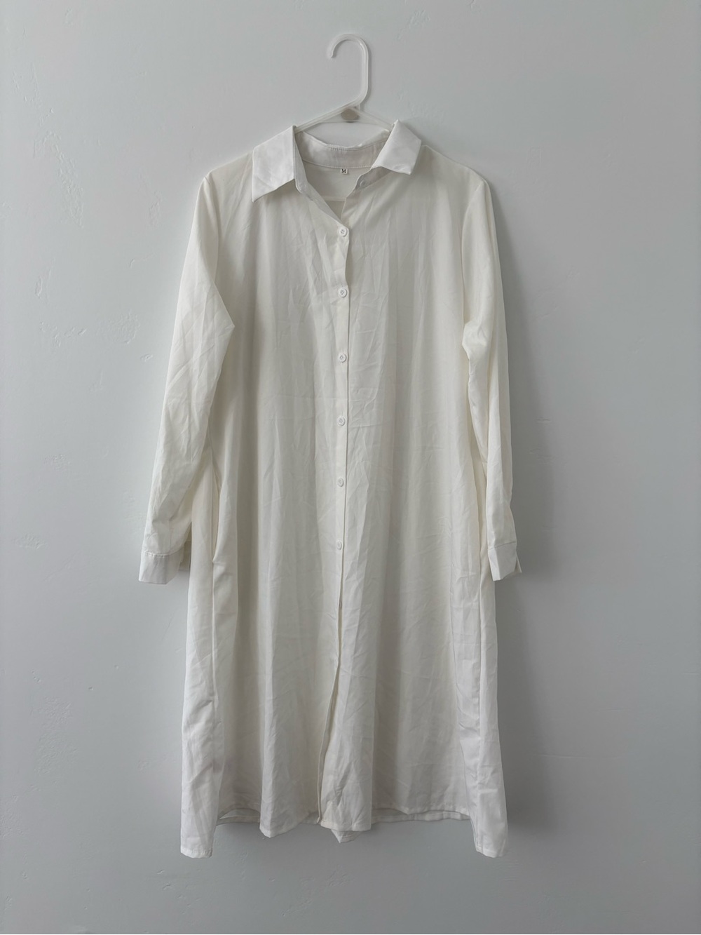 Classic White Longline Button-Down Shirt
